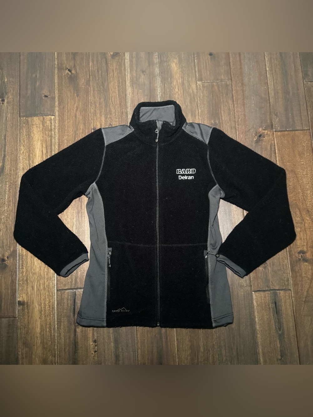 Eddie Bauer Women’s Black Gray Fleece Outdoor Jacket Full Zip M